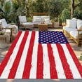 thumbnail image 3 of Fsddascl American Flag Outdoor Rug for Patio/Deck/Porch, Non-Slip Large Area Rug 6 x 9 Ft, Retro Rustic Stars And Stripes US Flag Indoor Outdoor Rugs Washable Area Rugs, Camping Rug Carpet, 3 of 5