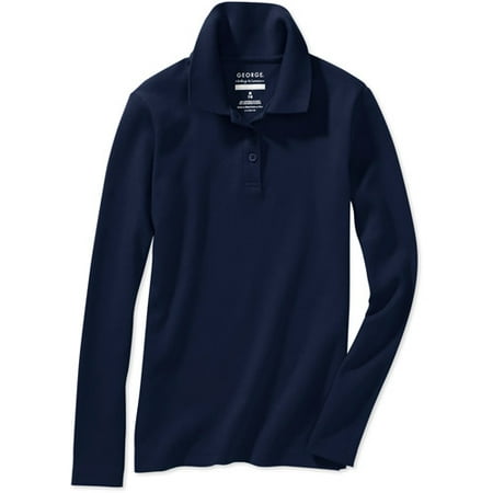 George School Uniform Girls Long Sleeve Polo With Scotchgard Stain