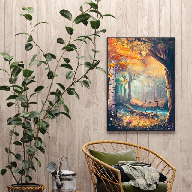 Cuadros Decorativos Bosque puente lago pintura al óleo por números Kits DIY lienzo pared arte imagen artesanal Ndcxsfigh Nuevos Originales