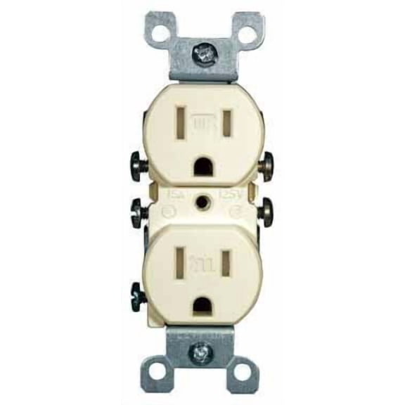 Leviton M21-T5320-IMP 15 Amp Ivory Duplex Receptacle 10 Count