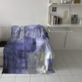 thumbnail image 4 of Flannel Blanket Periwinkle Blue Super Soft Breathable Throw Blankets Abstract Modern Art Warm Cozy Bedspread Decorative for Home Sofa Couch Chair Living Bedroom All Seasons Use 40x50 inch, 4 of 6