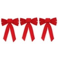 thumbnail image 3 of 3 Pack Red Christmas Bows Outdoor Decorations,13” Large Christmas Tree Topper Bow, Velvet Wreath Bow, Red Christmas Wreath Bows Decor, for Xmas Home Front Door Decor(Red), 3 of 3