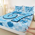 thumbnail image 3 of Manfei Six Seven Number Bow Fitted Sheet Queen,Blue Heart Stars Bedding,3-Piece,1 Fitted Sheet and 2 Pillowcases, 3 of 6