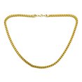 thumbnail image 2 of Bling Jewelry Mens Flat Square Wheat Link Foxtail Chain Necklace Gold Plated Steel 6MM 24 Inch, 2 of 6