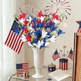 thumbnail image 5 of CuiLiyq Independence Day Artificial Flower Bouquet, 18" Red White Blue Simulation Floral Arrangement for Tabletop Staircase Party Decor, 5 of 6