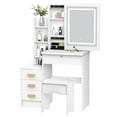 thumbnail image 3 of TidBay Vanity Desk with Sliding Mirror and Lights, Bedroom Dressing Table, Makeup Table with Drawers & Shelves, Hidden Storage Space, 3 of 8