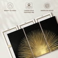 thumbnail image 6 of Elephant Stock Sunburst Rising On Black Wall Art - Horizontal Multi Panel Canvas - Living Room Wall Decor - Abstract Multi Panel - Black And Gold Decor By Abby Young - 74" x 48", 6 of 8