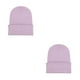 thumbnail image 4 of sweethay Beanie Hat Gorros de punto Ajustable Otoño Invierno Skullcap Manga Ciclismo Esquí para deportes al aire libre Púrpura claro Púrpura claro 2Conjunto, 4 of 6