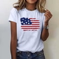 thumbnail image 2 of ATOYSOY Women's Summer Regular Tops Flag Graphic Independence Day Loose Saving Retro Activewear Fashion Workout Causal July 4th Short Sleeve Patriotic Shirts Girls White L, 2 of 4