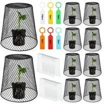 topjuju 10 Pack Wire Cloche Plant Covers, 9.13x9.13 inch Garden Cloche Plant Protectors From Animals with Stakes Labels, Rustproof Thicker Wire Cages for Keeping Bunnies Chicken Squirrels Birds Out