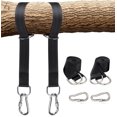 thumbnail image 1 of Kit de 2 Hamacs Ultra-Résistants avec Sangles Robustes, 150 cm, 2 Sangles de 1,5 m + 2 Mousquetons Verrouillables M8 + Sac de Rangement, force de Rupture 1000 kg, polyester, Extensible, Adapté aux Hamacs, 1 of 5