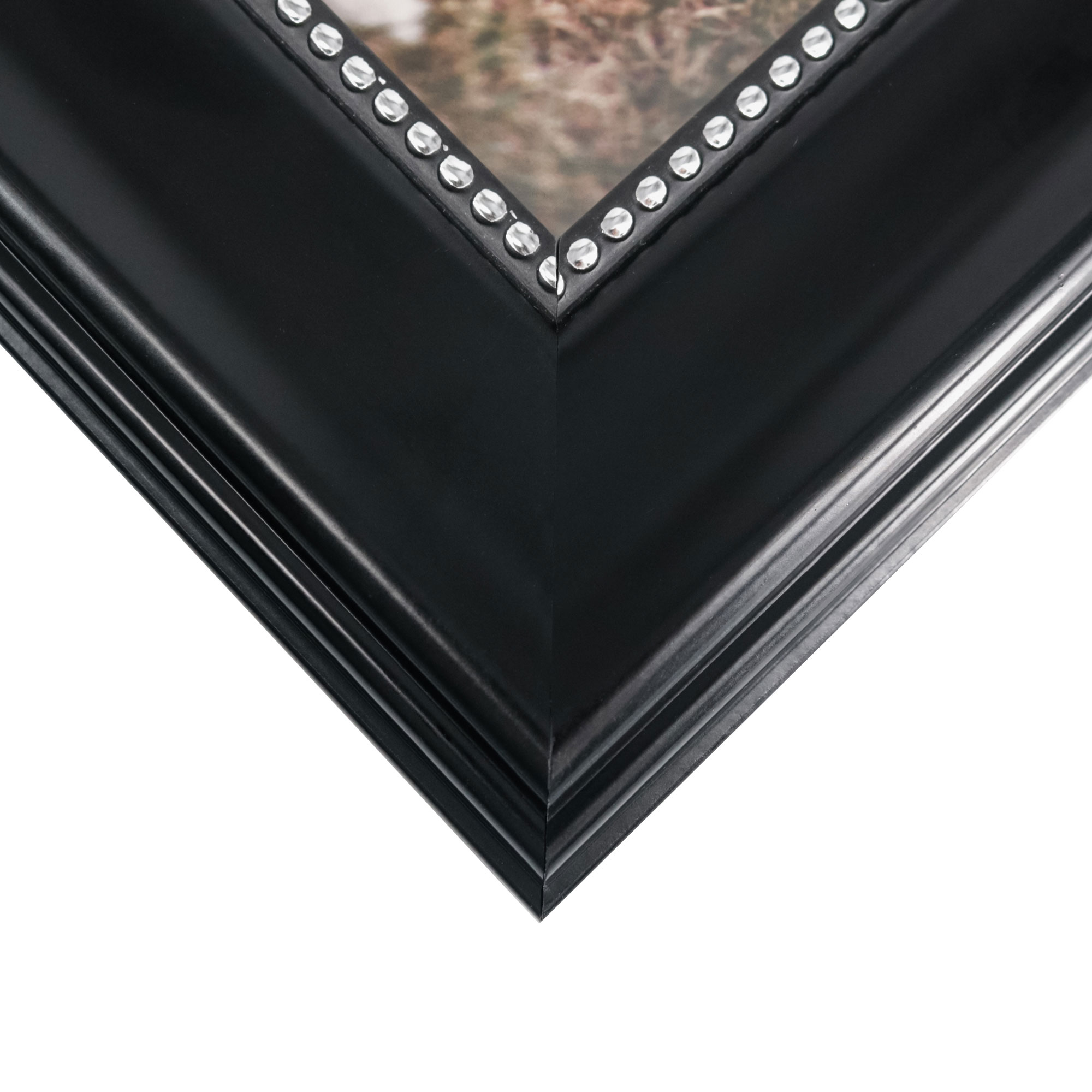 GraduationMall Black with Silver Beads 5x7 Picture Frames for Wall or Tabletop 2-Pack