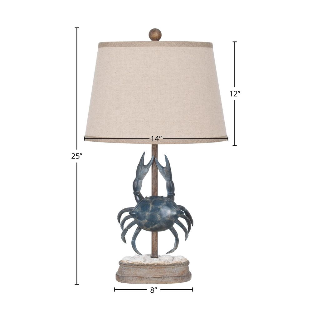 Cooper Ridge Polyresin 31" Table Lamp with Linen Shade, Navy Blue (Set of 2)
