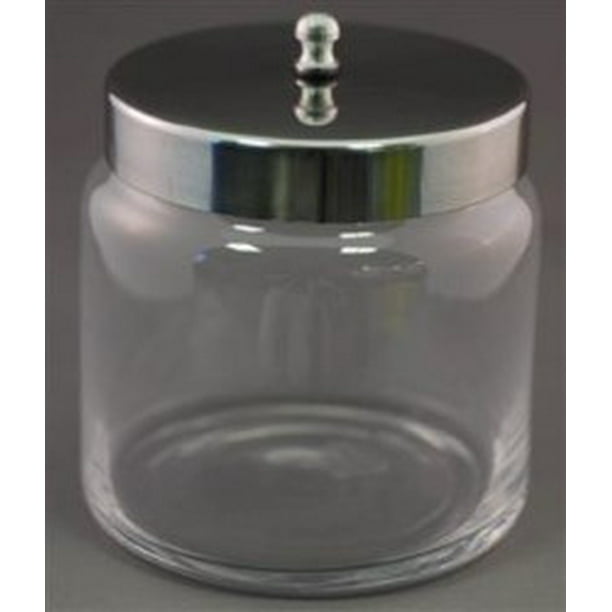 Glass Dressing Jar with Stainless Steel Lid 4in x 4in