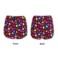 thumbnail image 3 of Balery Colorful Hearts Pantalones cortos deportivos para mujer con forro y dos bolsillos, elásticos, para entrenamiento, gimnasio, yoga-XX-Large, 3 of 7