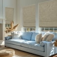 thumbnail image 4 of Keego Cordless Linen Roman Shades for Windows, Roman Window Shades, 100% Blackout Roman Blinds for Living Room, Dining Room, Bedroom (Brown, 57"W x 56"H), 4 of 8