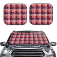 thumbnail image 2 of Xecao Heart Plaid for Foldable Car Sun Shades (2-Pack) offer sun protection with an easy-fold design for convenient windshield shading., 2 of 7