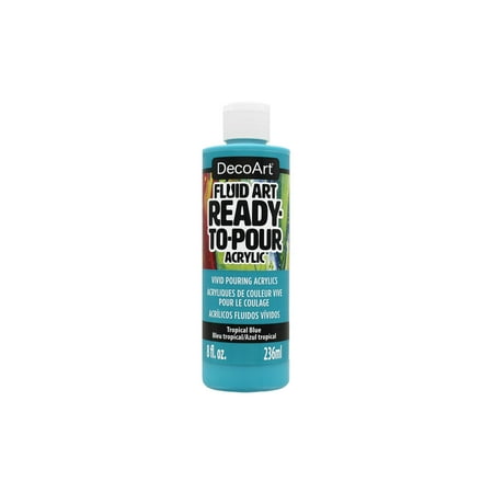UPC: 0766218117915 | Deco Art DFA-13 8 oz Fluid Art Ready-To-Pour Acrylic Paint – Tropical Blue