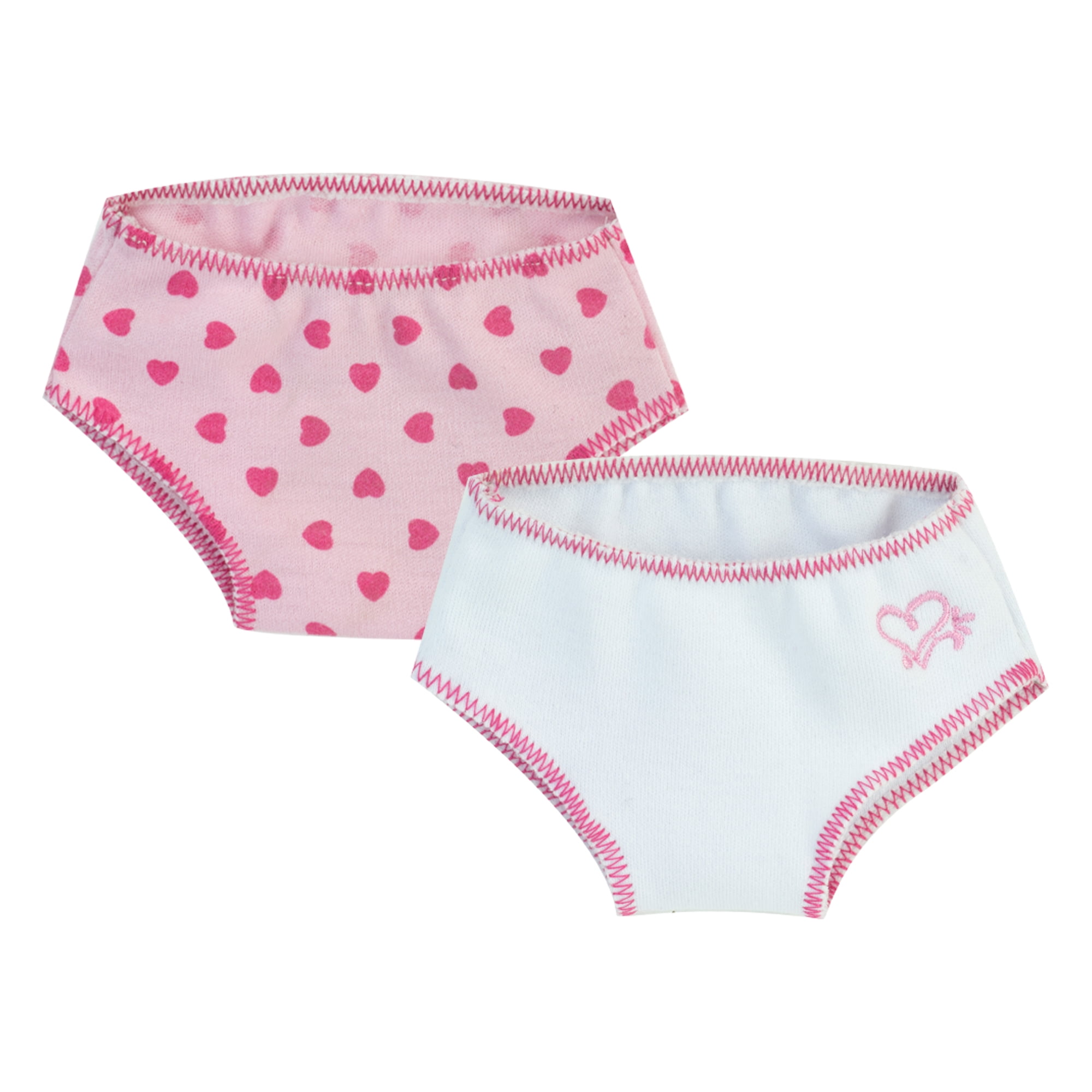 Sophia’s Set of 2 Underwear for 18” Dolls, Pink/White