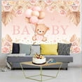 thumbnail image 4 of Boho Baby Shower Backdrop 7 x 5 ft Cartoon Bear Balloon Photography Backdrop, Pink Bohemian Pampas Flower Grass Background for Girls Newborn Baby Shower Gender Reveal Photo Props Decoration Supplies, 4 of 5