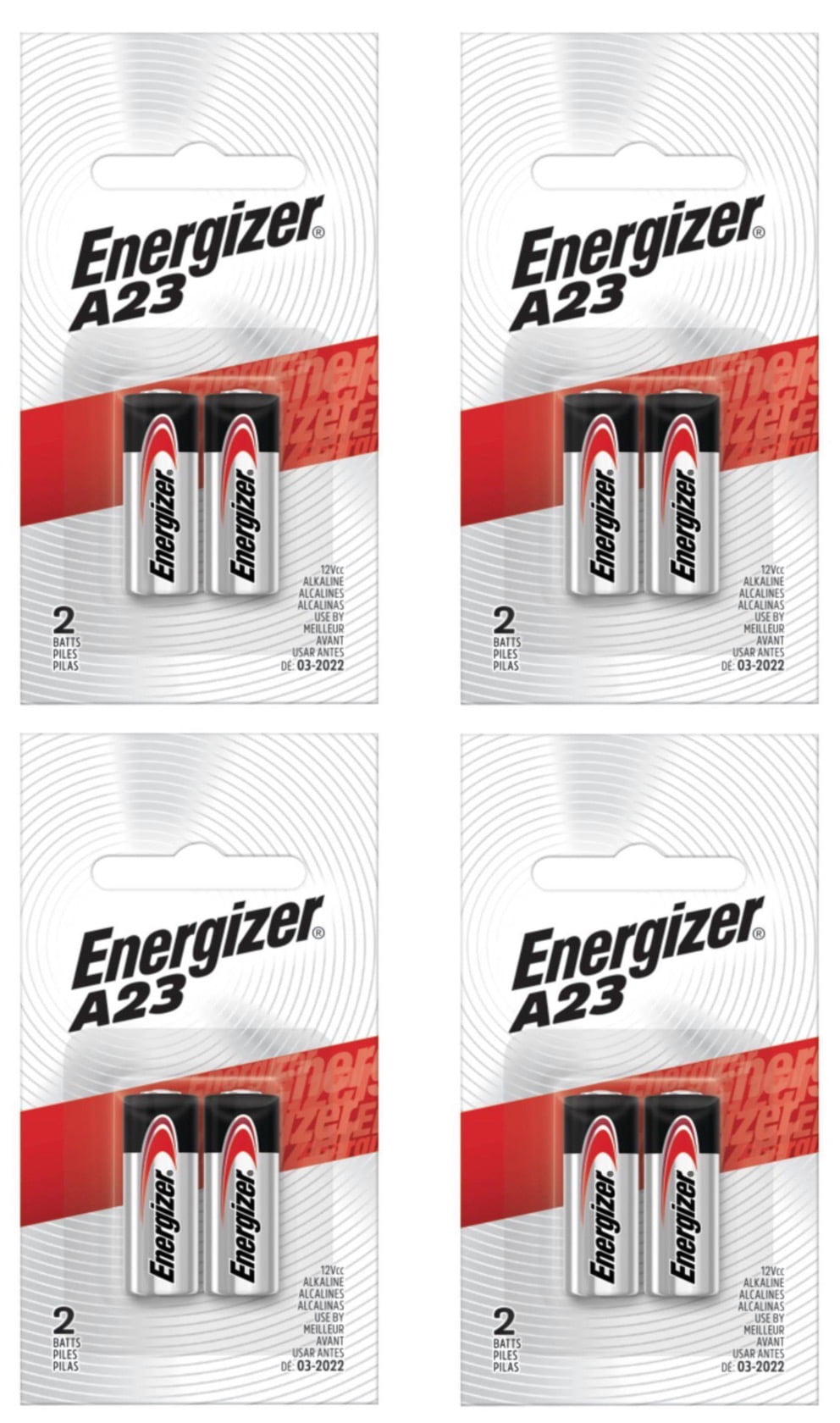 Energizer A23 12V Batteries 4 Packs of 2 8 Batteries Total (A23BPZ2