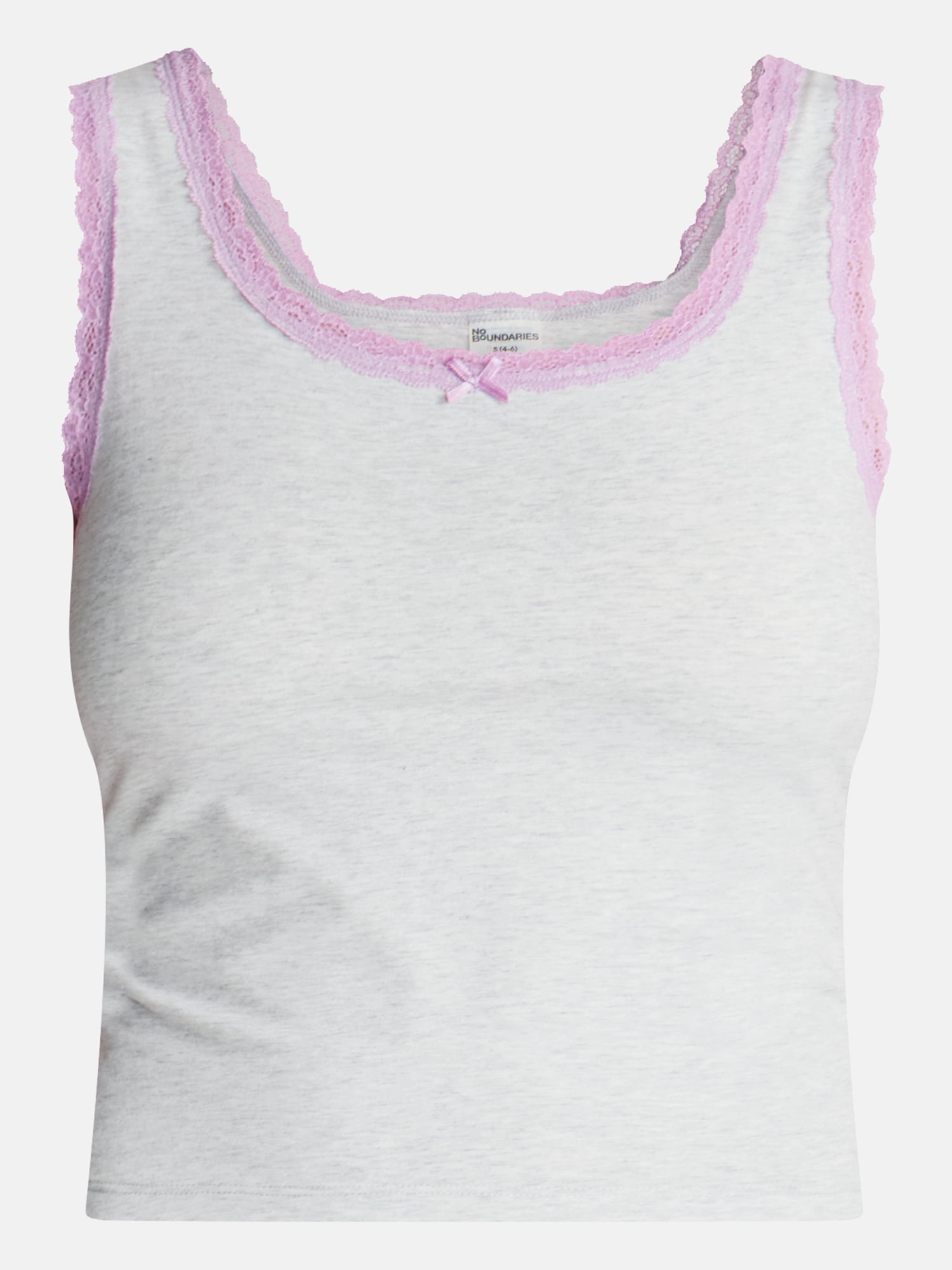 No Boundaries Cotton Blend Jersey Sleep Lace Tank Top, Women’s XXS-3X