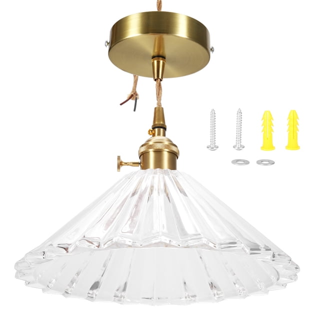 Lámpara colgante elegante decorativa para interiores Lámpara colgante de vidrio tallado en latón antiguo