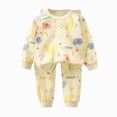 thumbnail image 5 of NOLDARES Toddler Kids Boy Clothes Print Crew Neck Long Sleeve Sweatshirt Shirt Joggers Pants Set Fall Winter Outfits Size:6-12 M,Light Yellow, 5 of 5