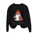 thumbnail image 5 of DIOAZUD Halloween Sweatshirts Women Spooky Ghost Print Pullovers Soft Holiday Crewneck Long Sleeve Sweater Tops Halloween Costumes Black S-XXL, 5 of 6