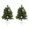 thumbnail image 1 of HOMCOM Arbre de Noël Artificiel Prééclairé 2 Pcs avec DEL, Mini Arbre de Noël, 1 of 10