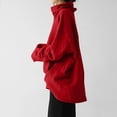 thumbnail image 5 of XFLWAM Women Long Sleeve High Neck Sweatshirt Solid Color Casual Loose Turtleneck Pullover Tops Fall Blouse Red M, 5 of 6
