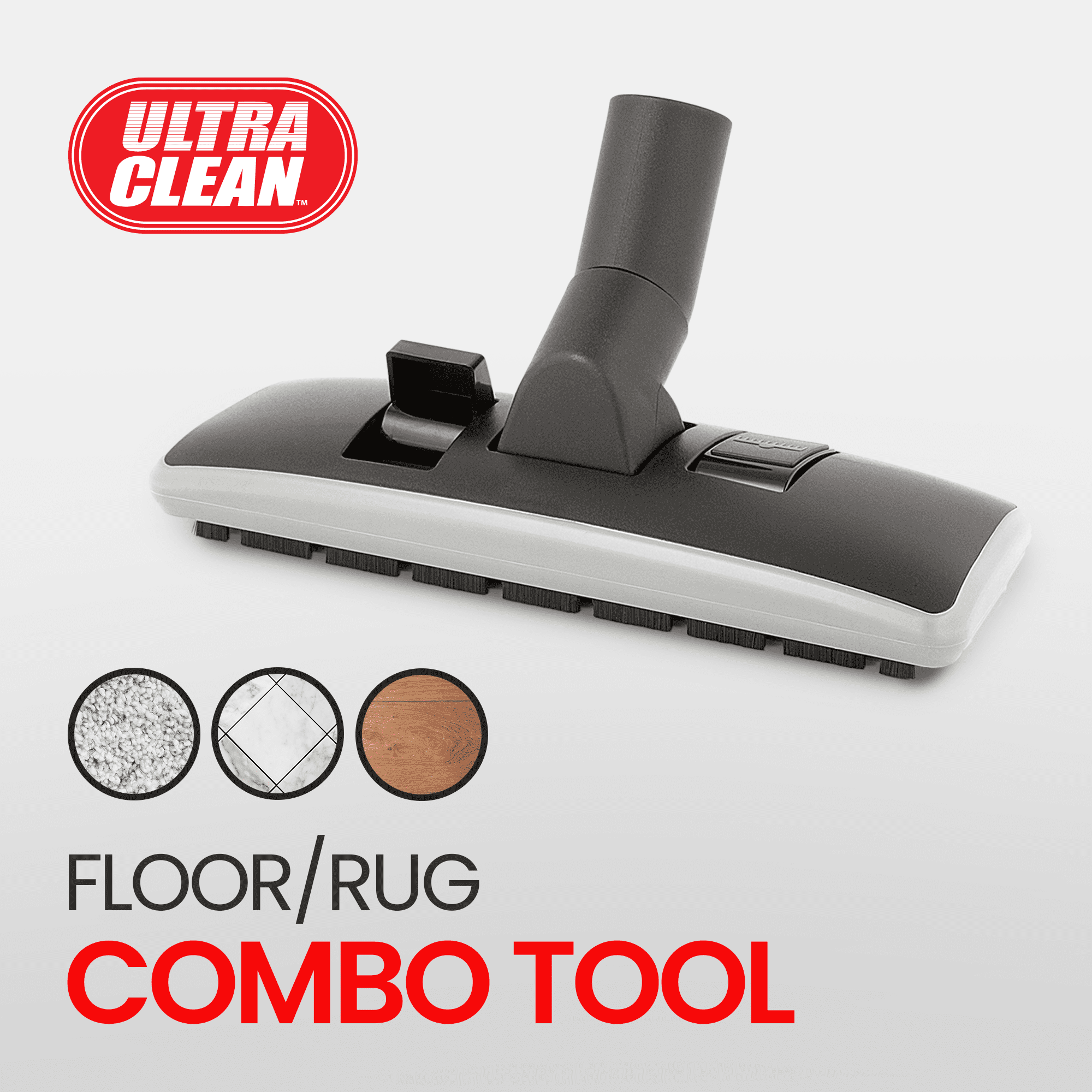Ultra Clean Deluxe Central Vacuum Hose and Attachment Kit for Bare Flooring, Hardwood, Ceramic, Tiles and Rugs (Black, 50 ft)