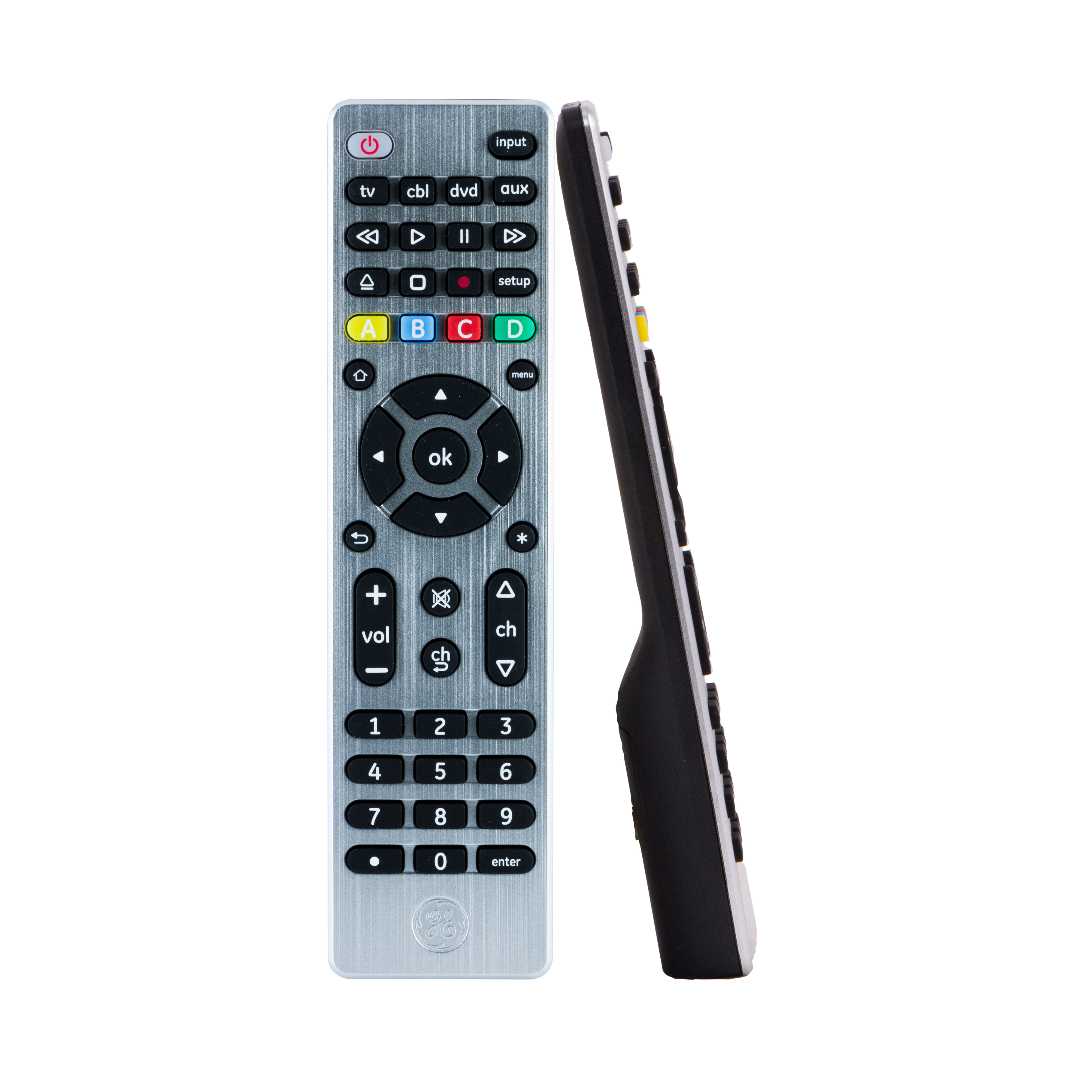 GE 4-Device Universal Remote Control, Brushed Silver