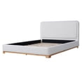 thumbnail image 3 of Christopher Knight Home Modern Queen Size Bed Frame with Curved Headboard and Boucle Upholstered, White, 3 of 12