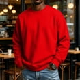 thumbnail image 2 of GrmtClth Men's Crewneck Sweatshirt Long Sleeve Fall Pullover Tops Loose Fit Athletic Comfy Basic Shirts Lightweigt All Season L, 2 of 10