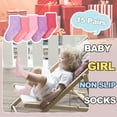 thumbnail image 2 of 15 Pairs Toddler Socks for Girls Non-Slip Crew Anti Slip Sticky Socks With Grips for 1-7 Years Kids Preschool Girls, 2 of 5