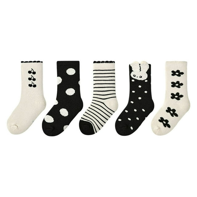 Stockings Fashionable Pattern Simple Floral Print Warm And Comfortable Socks For Autumn And Winter