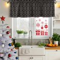 thumbnail image 6 of Traditional Ethic Texture Valances for Window 2 Pack, Abstract Flowers Vintage Black Background Rod Pocket Curtains Valances Light Filtering Short Curtains for Kitchen Bedroom Bathroom 42 x 12 Inch, 6 of 9