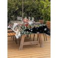 thumbnail image 2 of Outdoor Tablecloth with Umbrella Hole and Zipper, Black Christmas Snowman Rectangle Table Cloth 52x70 Inch Waterproof Tablecloth, Xmas Tree Snowflake Botanical Picnic Table Cover for Patio Camping, 2 of 7