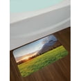 thumbnail image 2 of Rural Bath Mat, Nature Landscape Image of Sunrise Over Meadow and Snowy Mountains at Slovakia, Plush Bathroom Decor Mat with Non Slip Backing, 29.5" X 17.5", Multicolor, by Ambesonne, 2 of 2