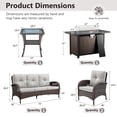 thumbnail image 2 of OPOHORO 5 - Pieces Patio Furniture Set with 43" Rectangular Fire Pit Table, Outdoor Conversation Sets with Lounge Chairs and Glass Side Table, for Garden Lawn Balcony, Beige Cushion, 2 of 17