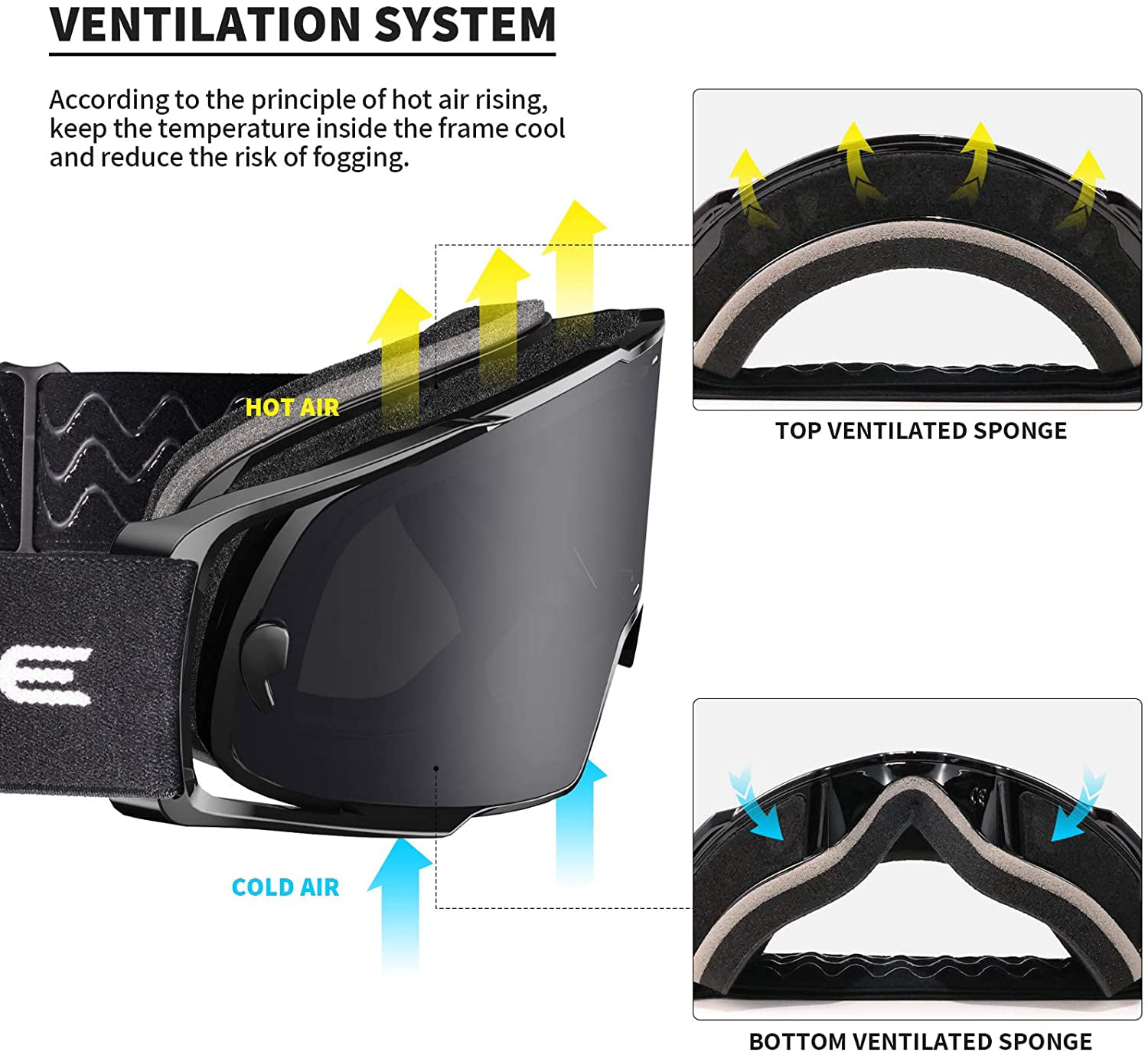 Meijunter Outdoor Antifog Windproof Glasses Motocross Goggles for MX/Offroad/ATV/Dirtbike/MTB 