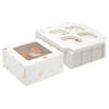 15 Pack White Bakery Cupcake Boxes Containers Holds 4 with Window for Packaging, Gold Star, 6.2x6.2x3 inches