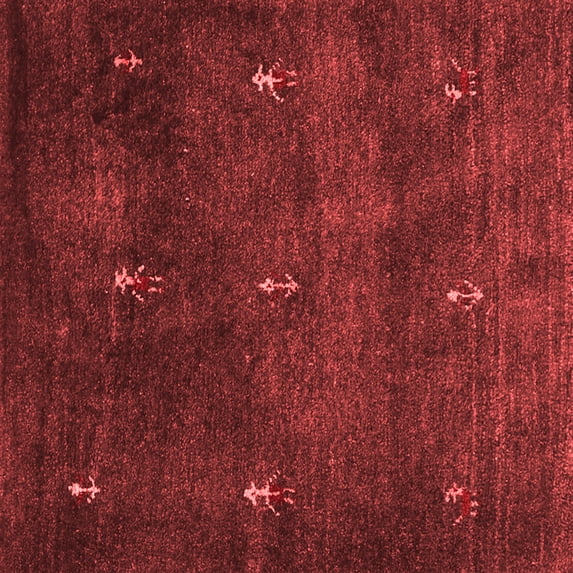Ahgly Company Indoor Square Abstract Red Contemporary Area Rugs, 6' Square