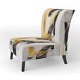 thumbnail image 3 of Designart "Glamorous Art Deco Abstract II" Chaise d'Appoint Noire Abstraite - Fauteuil Moderne pour Salon, 3 of 7