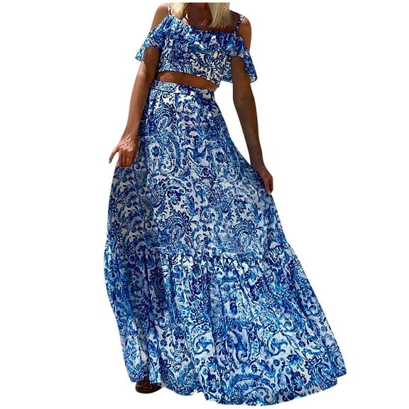 Mingw Beach Vacation Clothes for Women Womens Long Maxi Summer Floral Print Short Sleeve Flowy Modest Maxi Dress Gown