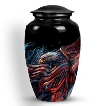 Eagle With American Flag Urn For Adult Ashes - Funeral Cremation Urns For Male & Female Remains - Decorative Urn For Human Ashes -Large Ashes Urns For Women & Men - Cremation Urn