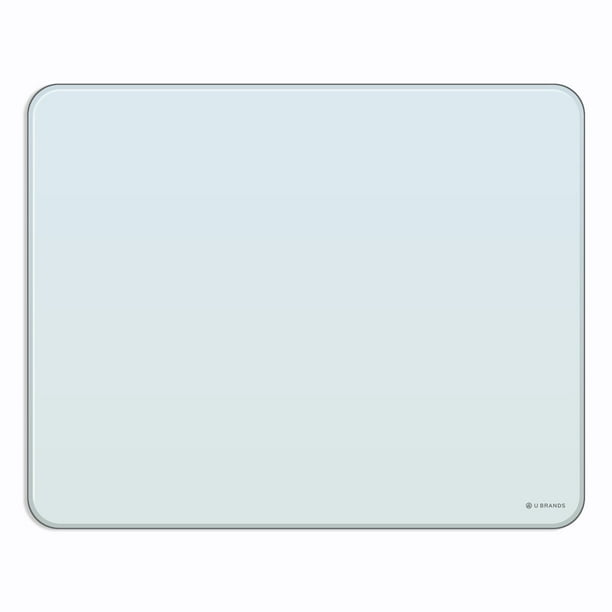 U Brands Glass Dry Erase Whiteboard, 20" x 16", White Surface, Frameless, 3032U