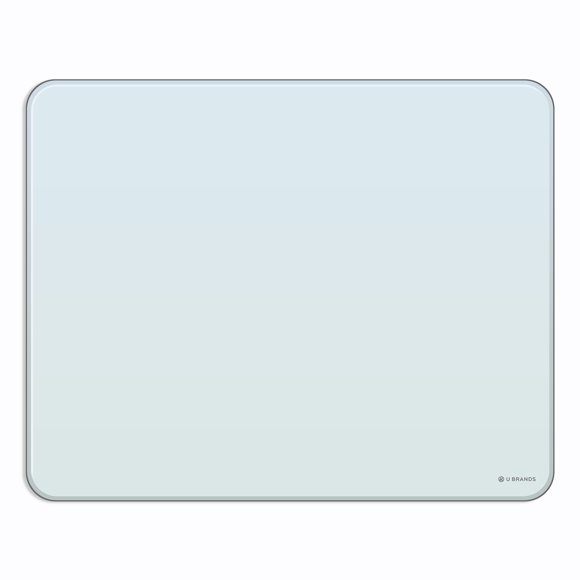 U Brands Glass Dry Erase Board, 16 x 20 Inches, White Frosted Non-Magnetic Surface, Cubicle Hooks and Marker Included (3032U00-01)