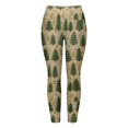 thumbnail image 5 of Gyexs Womens Christmas Leggings Lined Tights Soft Stretchable Pajamas Pants High Waisted Funny Legging Winter Clothing #06 Green & Size L, 5 of 7